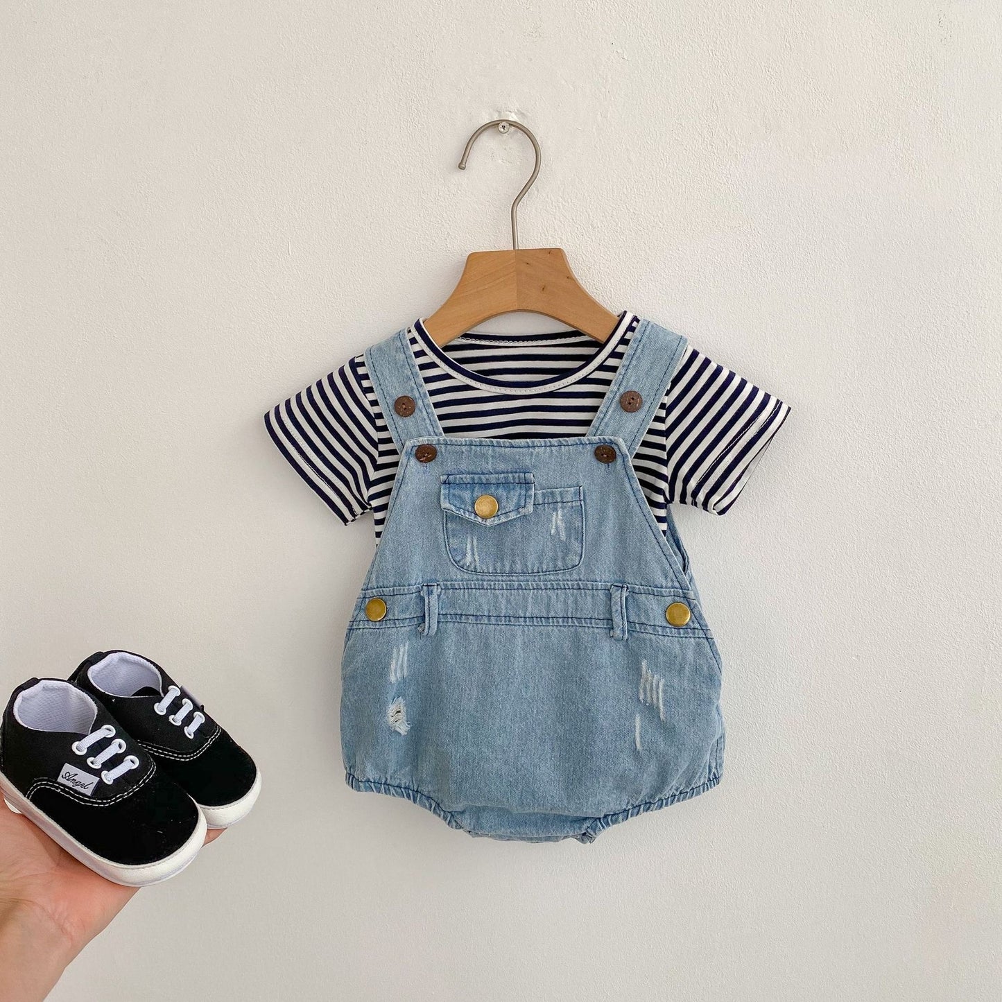 PREORDER COLBIE INNER & DENIM ROMPER INFANT BOYS