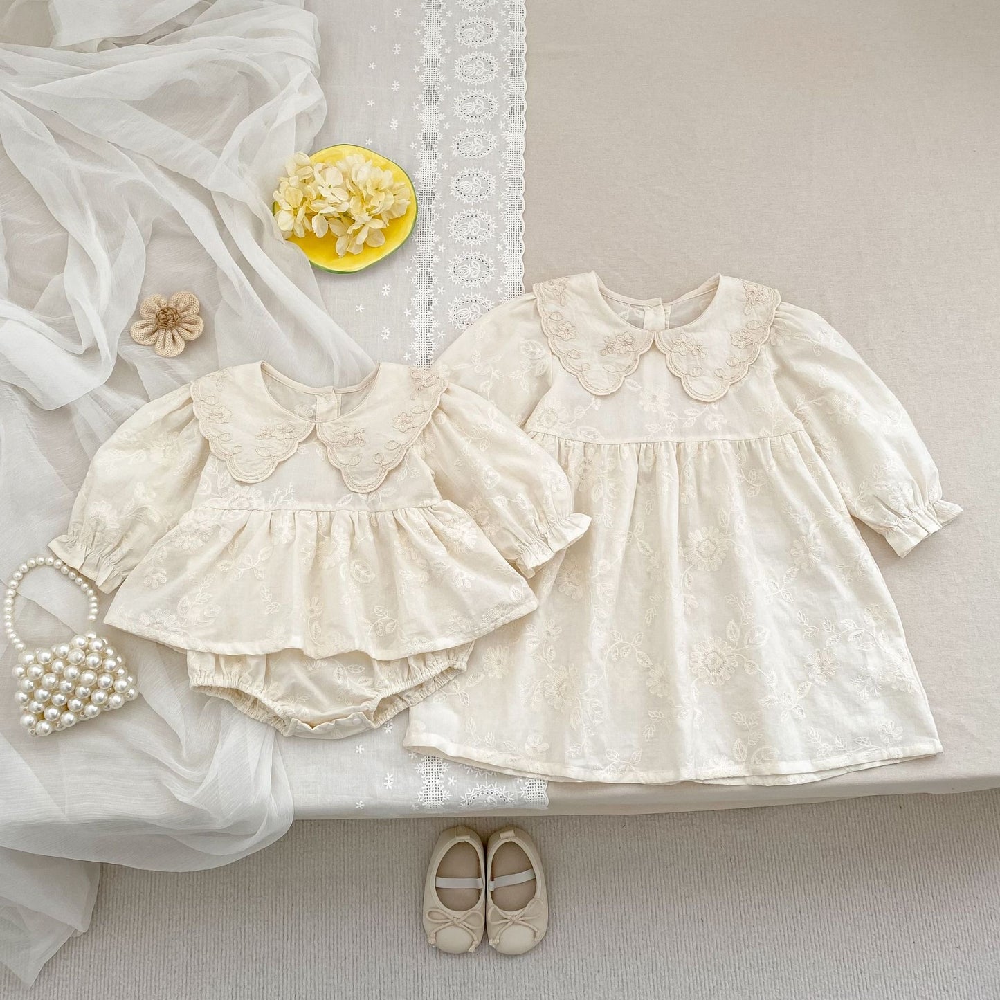 PREORDER TWINNING Quincy Long Sleeved Romper or Dress