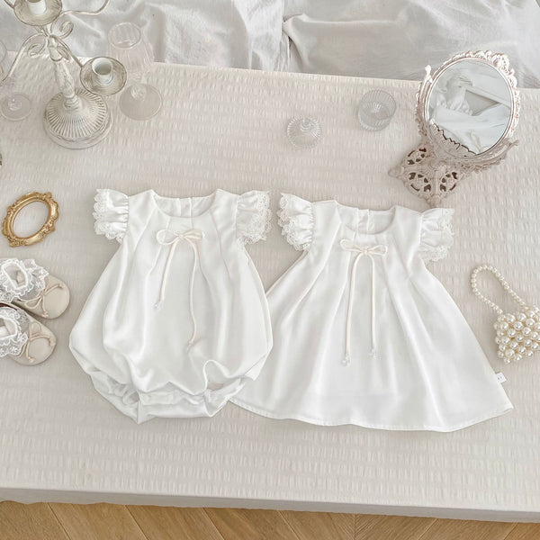 Preorder Twinning Girls Emma Romper or Dress for Christening