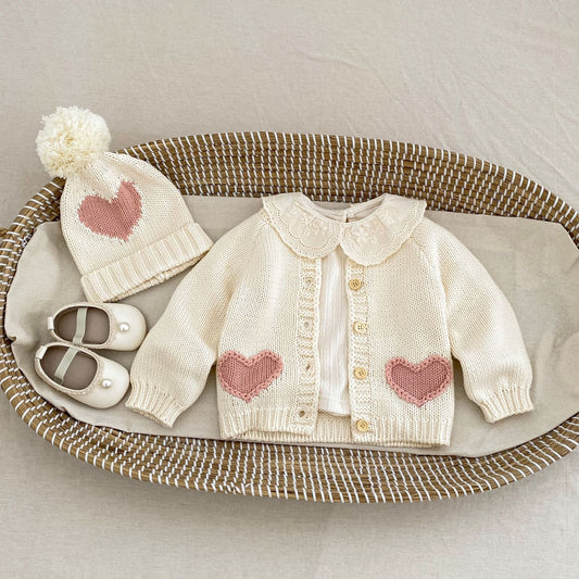 Corrine Knitted Cardigan & Bonnet