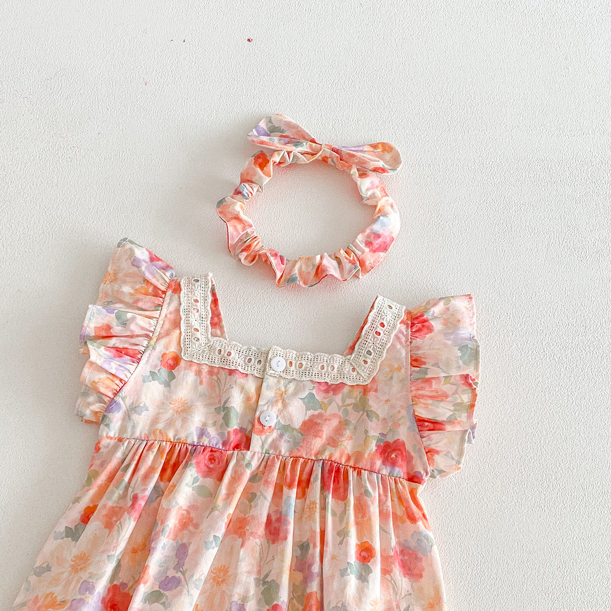 Preorder Twinning Maude Romper or Dress with Headwear