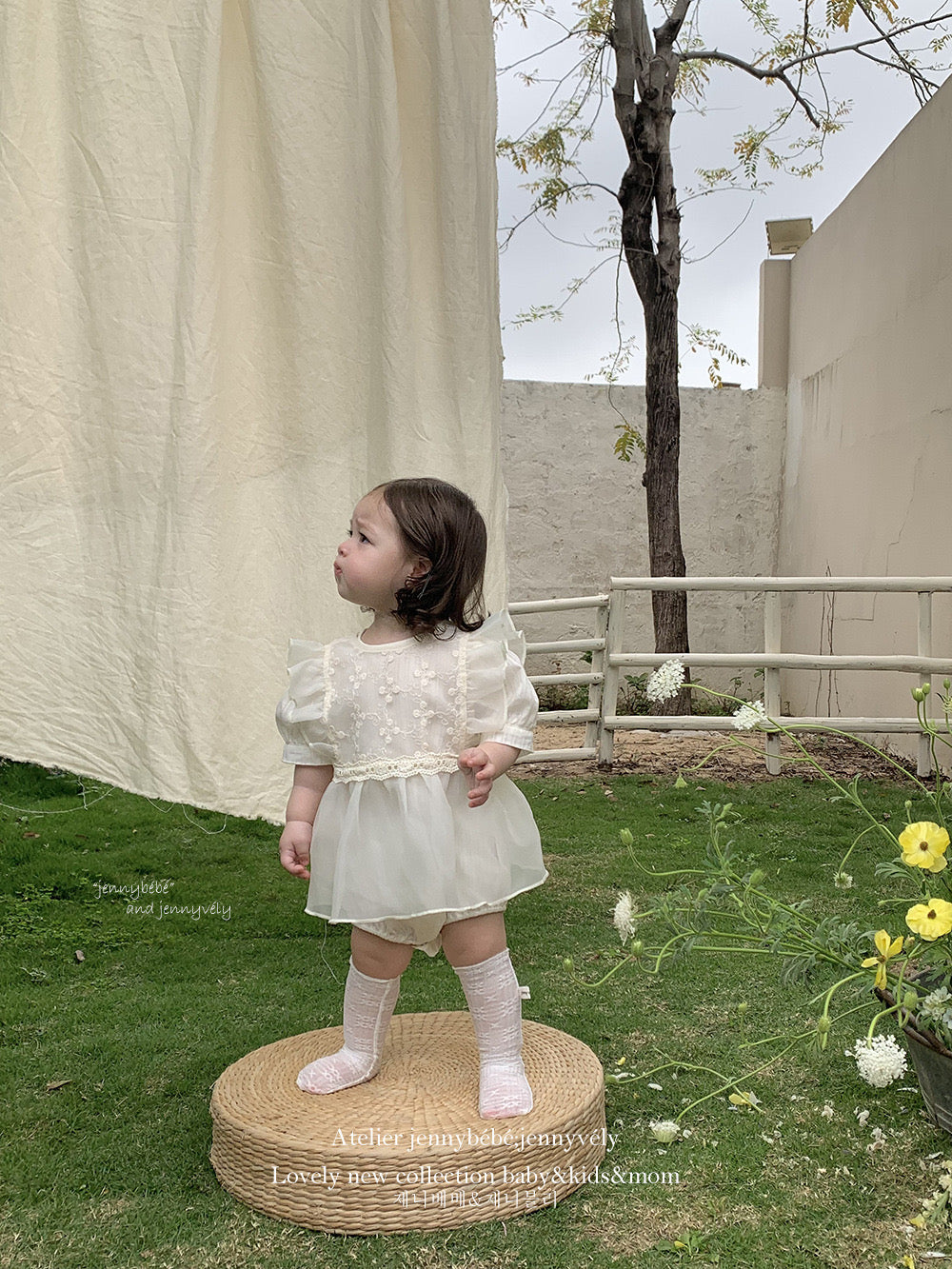 CHRISTENING FOR PREORDER Santina Romper & Detachable Gown