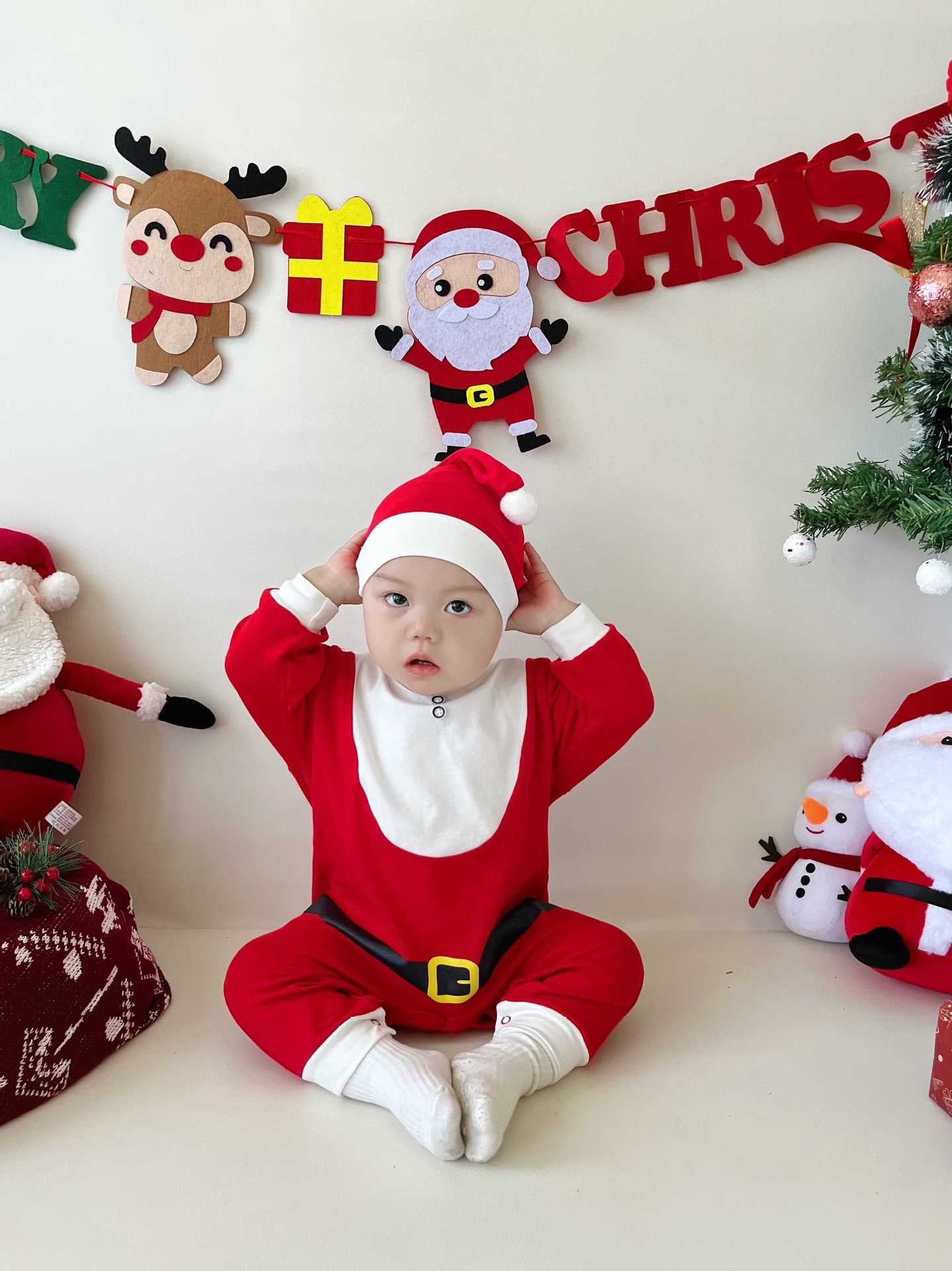 CHRISTMAS OOTD FOR PREORDER Terry Elf Bodysuit & Hat