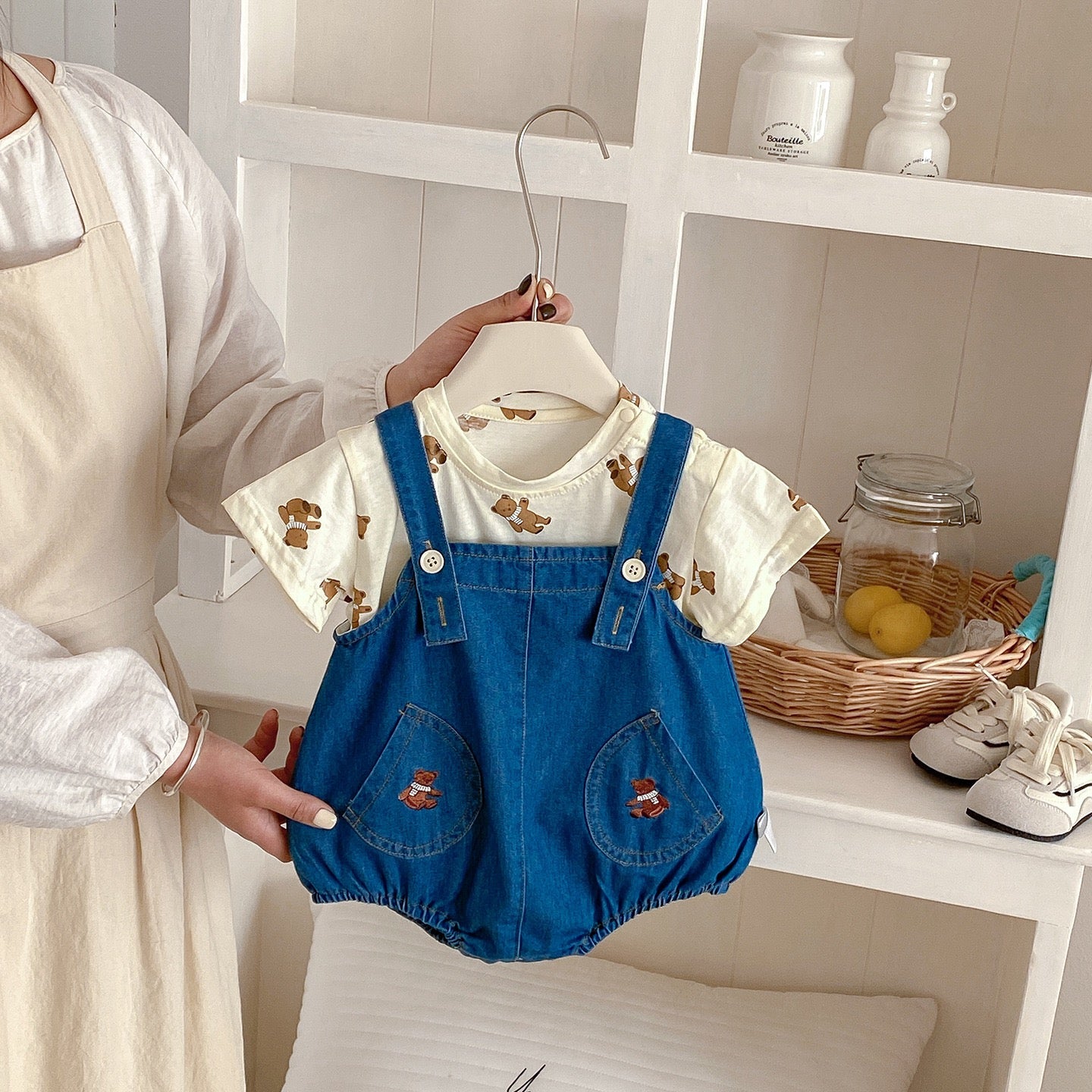 Preorder Seb Shirt and Denim Romper