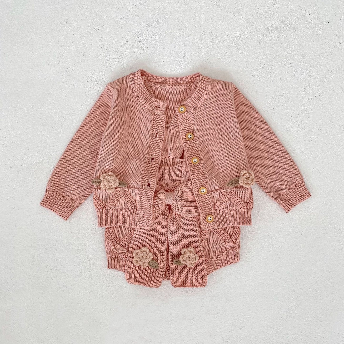 Preorder Infant Girls Ardella Knitted Cardigan or Jumpsuit