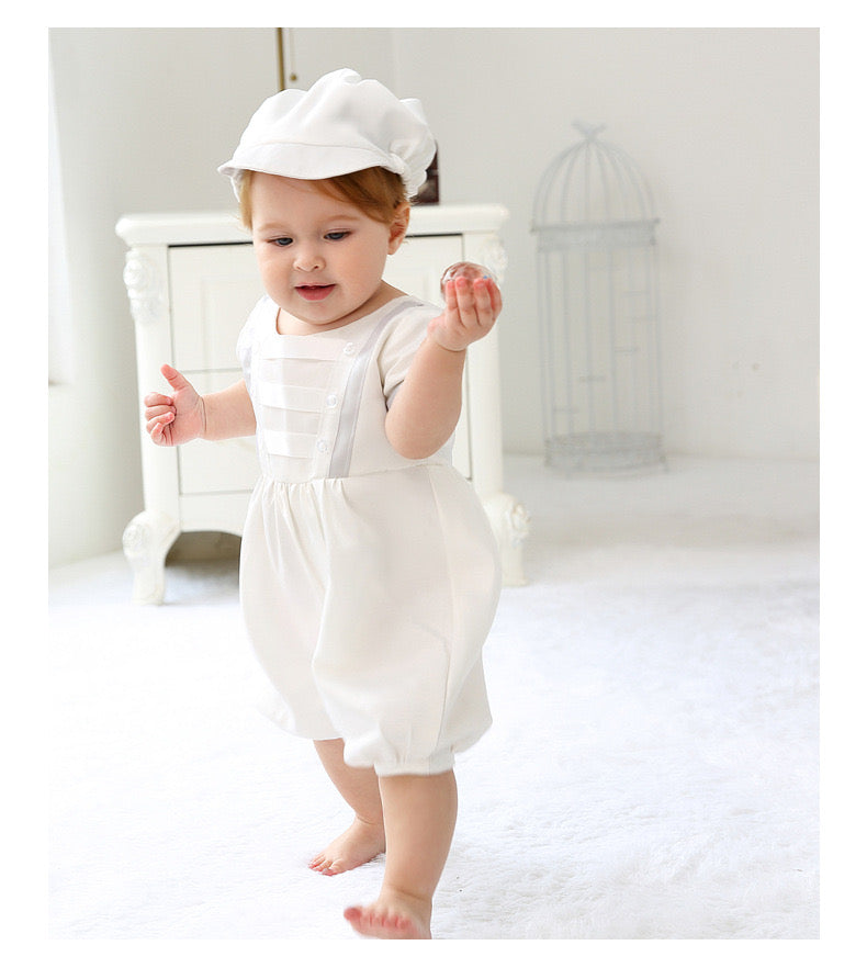 Christening for Baby Boy Preorder Peter Hat & Shortalls