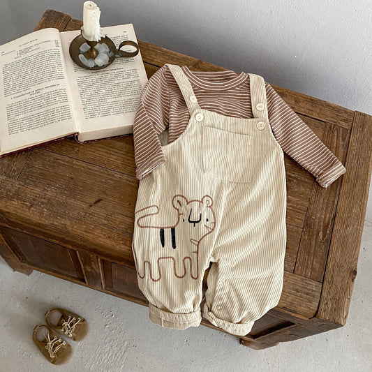 PREORDER OAKLEY INNER TEE & CORDUROY OVERALLS BOYS INFANT