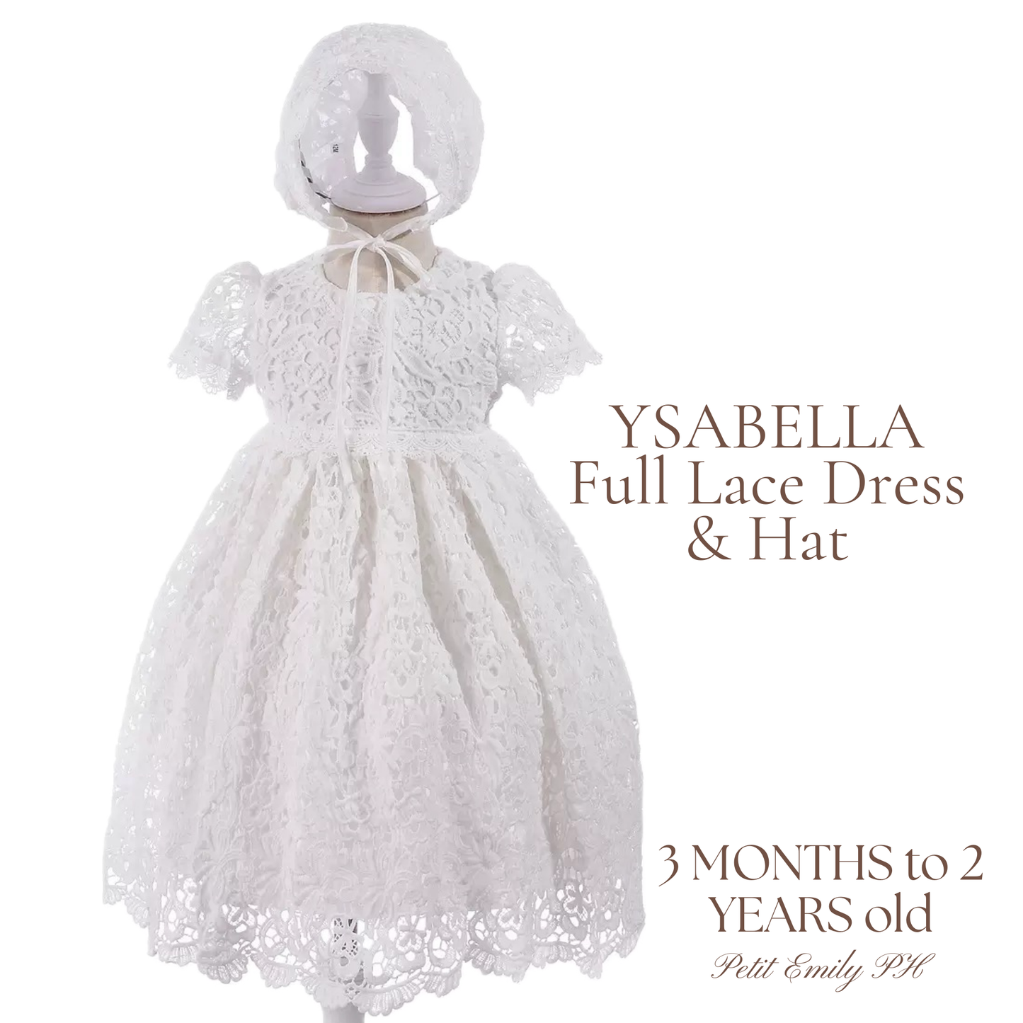 Christening for Preorder Ysabella Dress & Hat