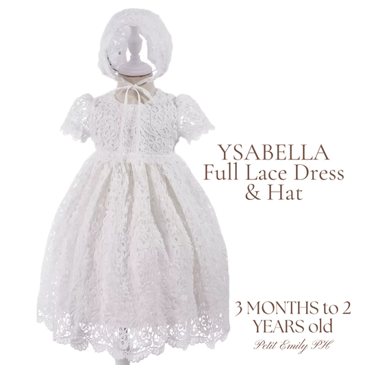 Christening for Preorder Ysabella Dress & Hat