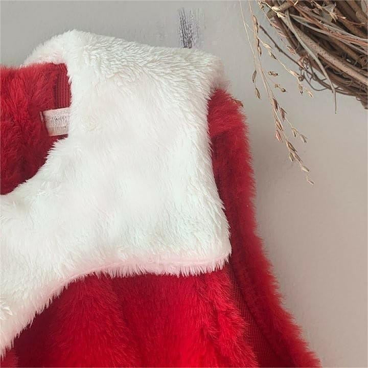 CHRISTMAS OOTD FOR PREORDER Santa Fuzzy Fleece Romper & Hat