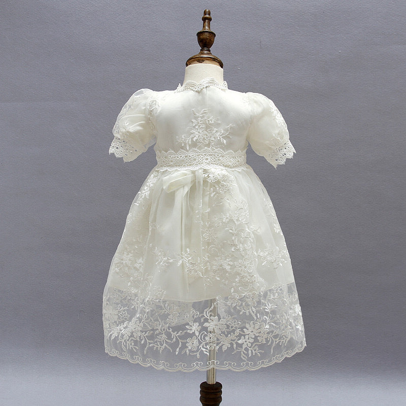 CHRISTENING FOR PREORDER Divina Dress, Detachable Lace Gown & Hat