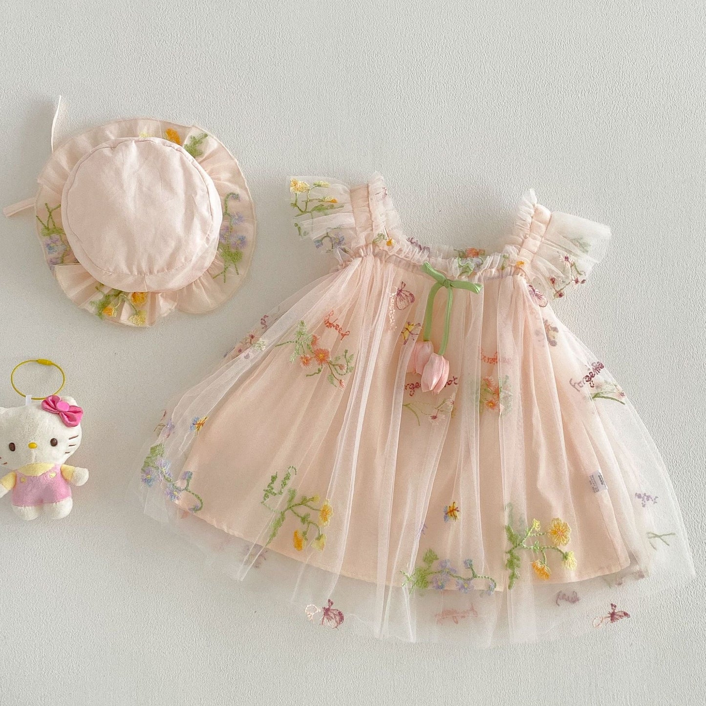 Preorder Infant Girls Parfait Flutter Dress and Hat