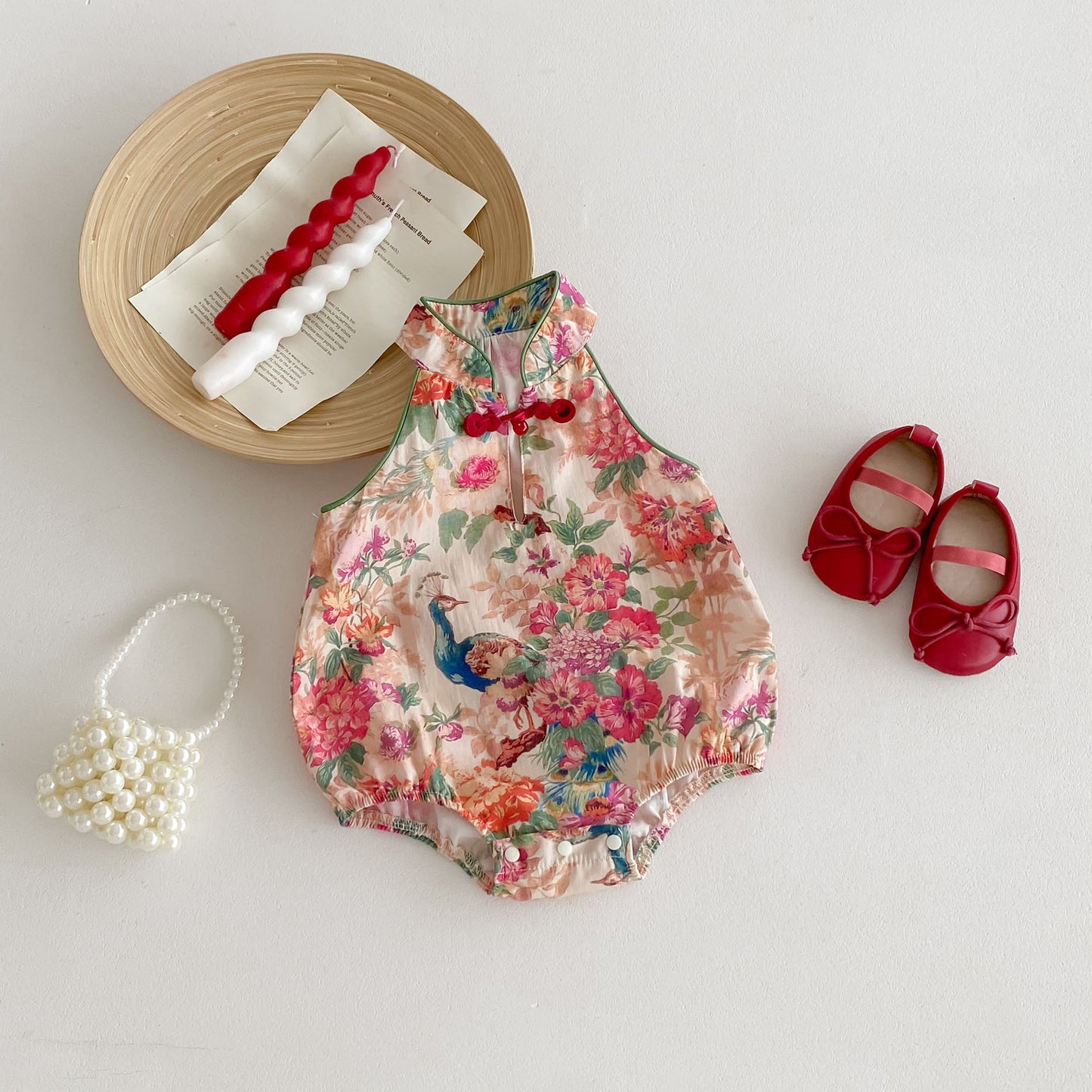 On Hand Liu Cheongsam Romper in 0-6 months