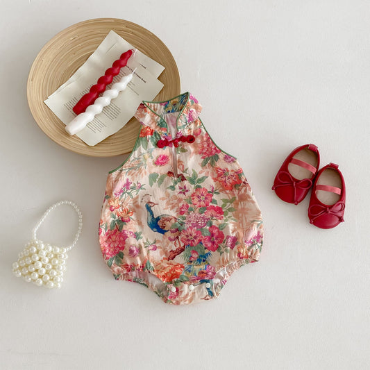 On Hand Liu Cheongsam Romper in 12-18 months