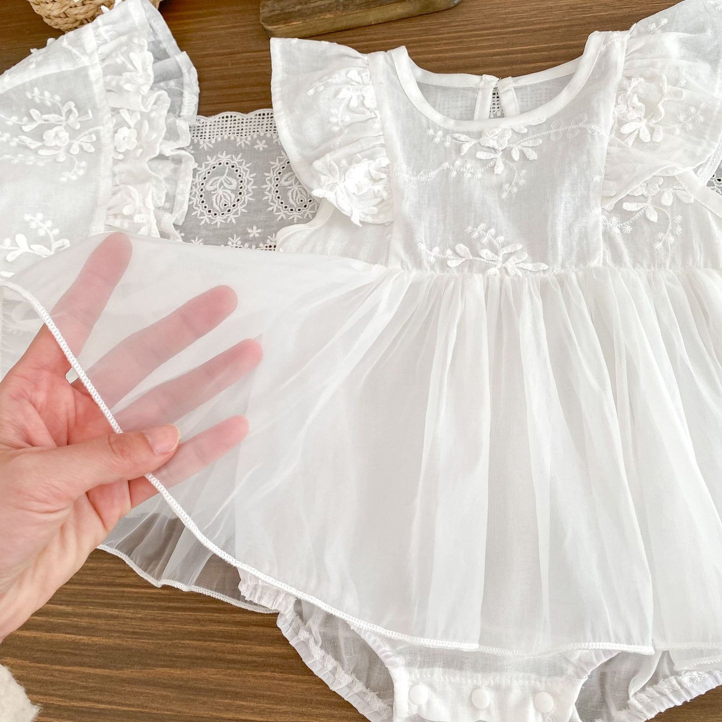 CHRISTENING Dove Romper & Hat