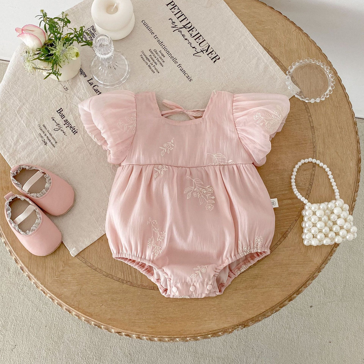 On Hand Sue Puffy Romper in 6-12 months