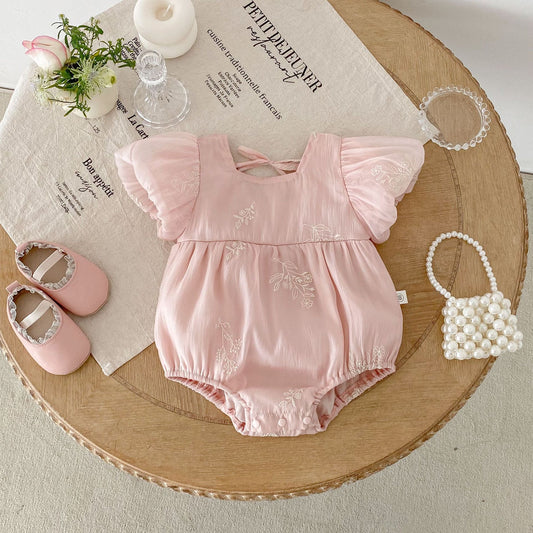 On Hand Sue Puffy Romper in 6-12 months
