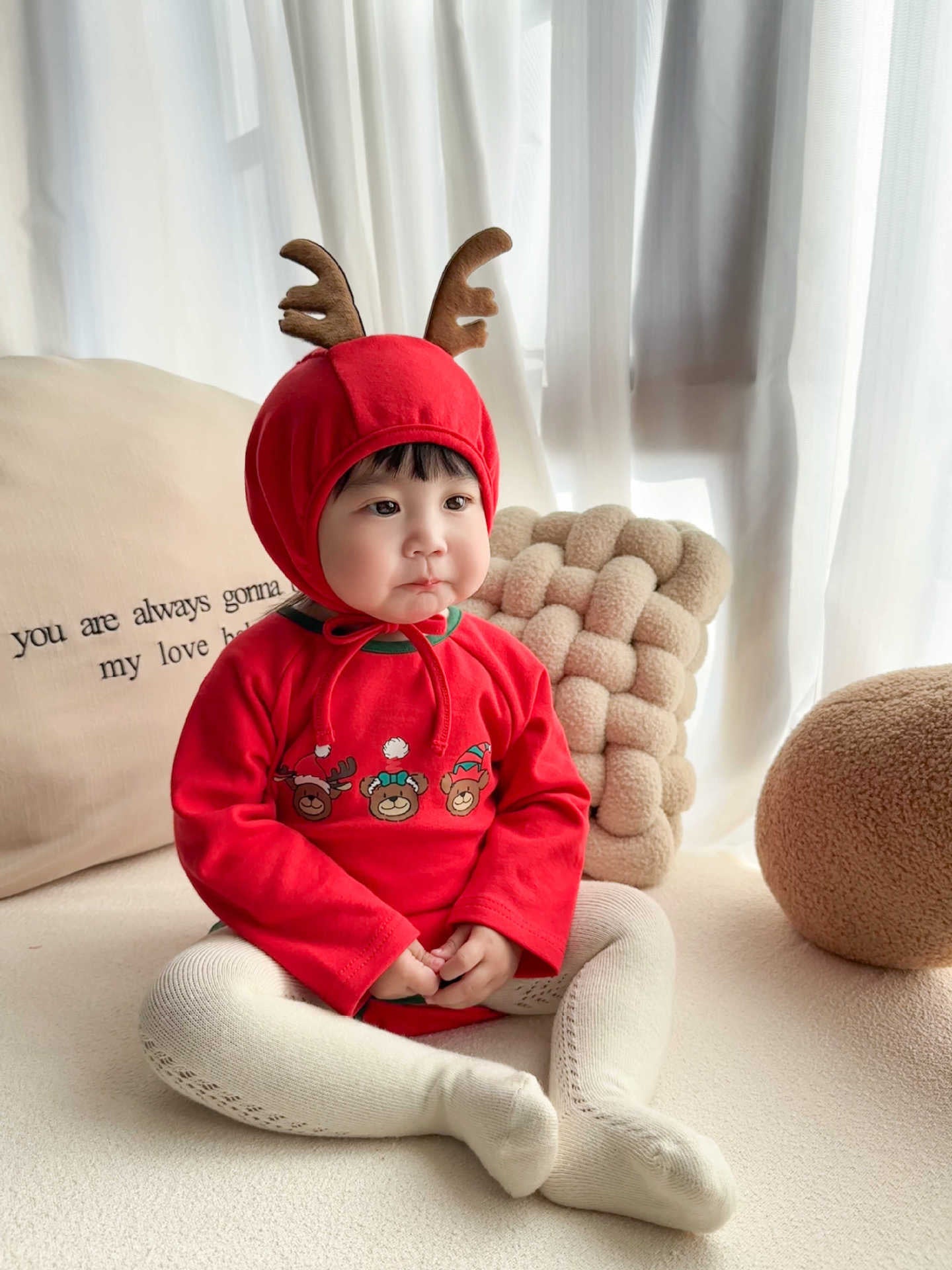 CHRISTMAS OOTD FOR PREORDER Ruru Reindeer Romper & Hat