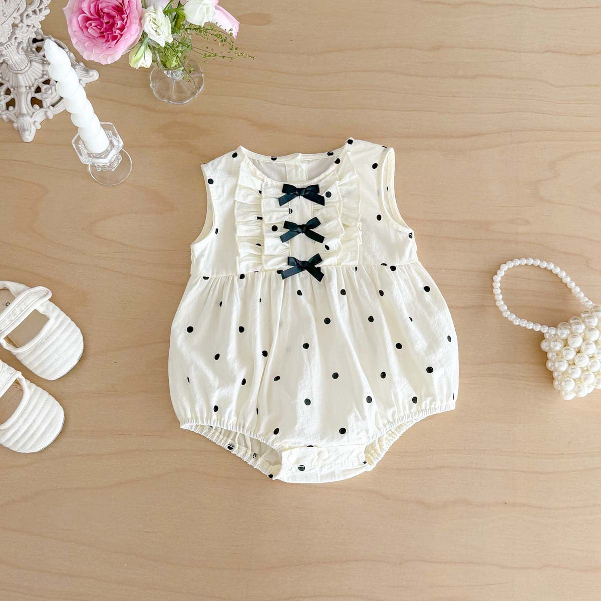 On Hand Jeanie Polkadot Romper