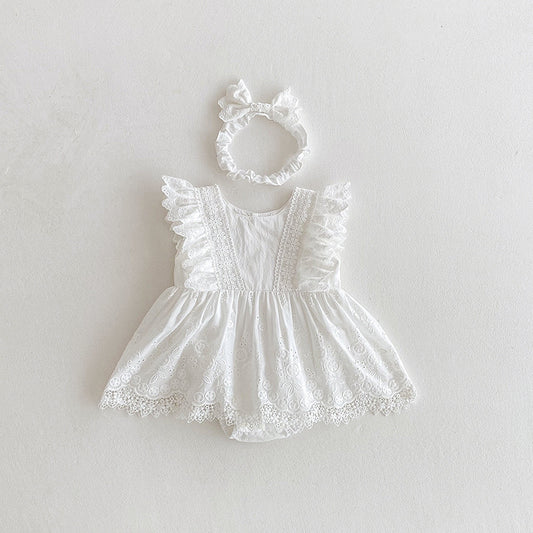 Christening for Preorder Tara Romper & Headband