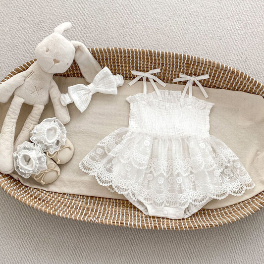 CHRISTENING Alisa Romper & Headband