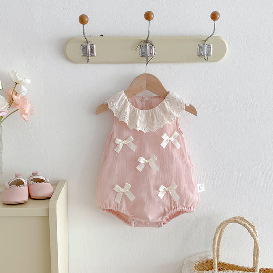 PREORDER Shelly Bow Romper Pink