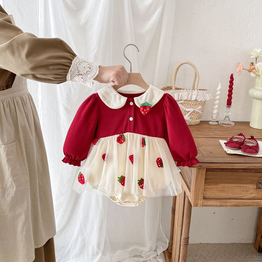 CHRISTMAS OOTD FOR PREORDER Cecilia Strawberry Romper
