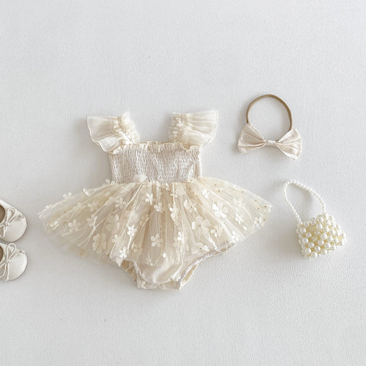 On Hand Eleanor Romper & Headband in 0-6 months
