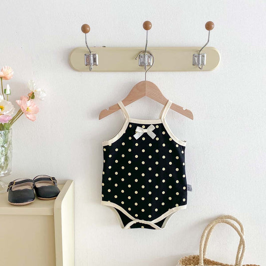 On Hand Millie Polka Onesie in Black