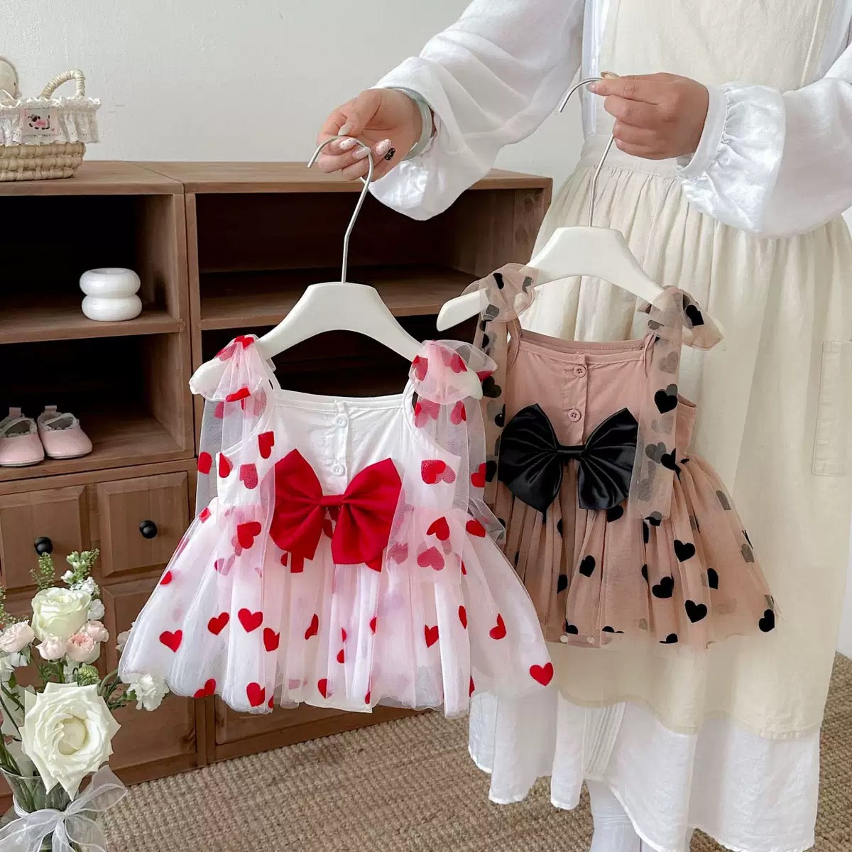 Preorder Infant Girls Astra Tutu Romper in White/Red