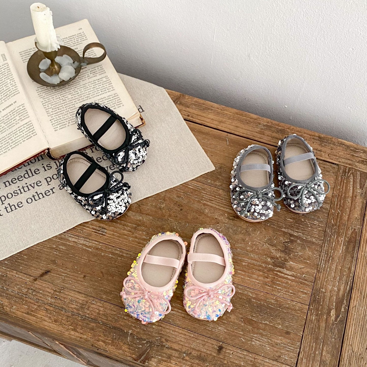 SALE Spence Sequined Baby Shoes