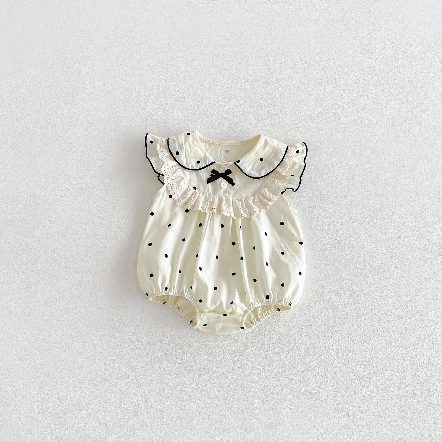 Preorder Infant Girls Jeanie Polka Flutter Romper