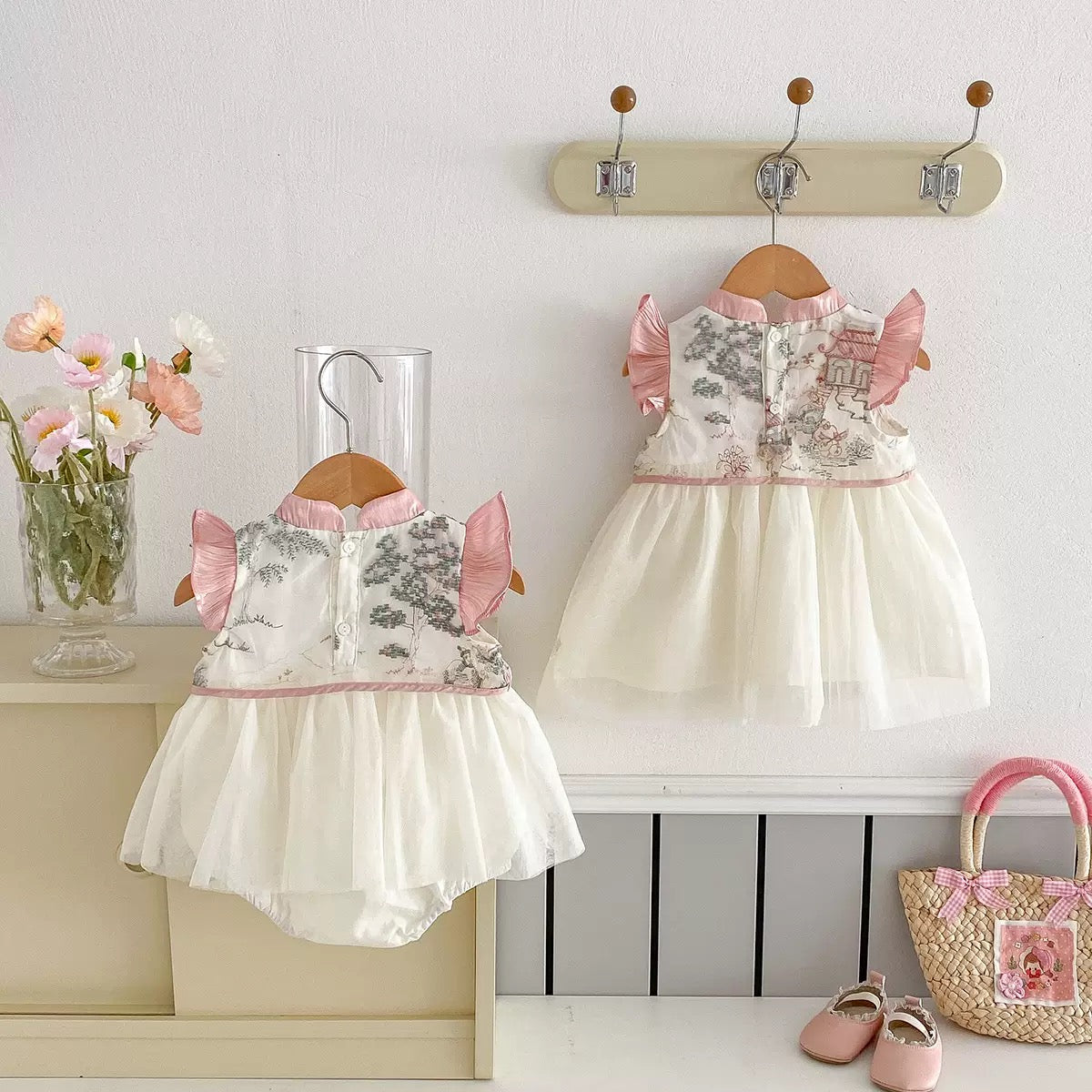 Chinese New Year Special Dahlia Cheongsam Romper or Dress