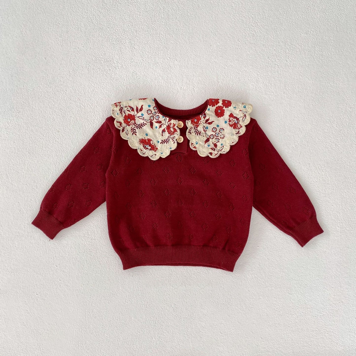 KNITS Sandy Floral Collar Sweater