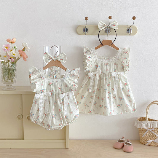 Preorder Twinning Imelda Romper or Dress with Headwear