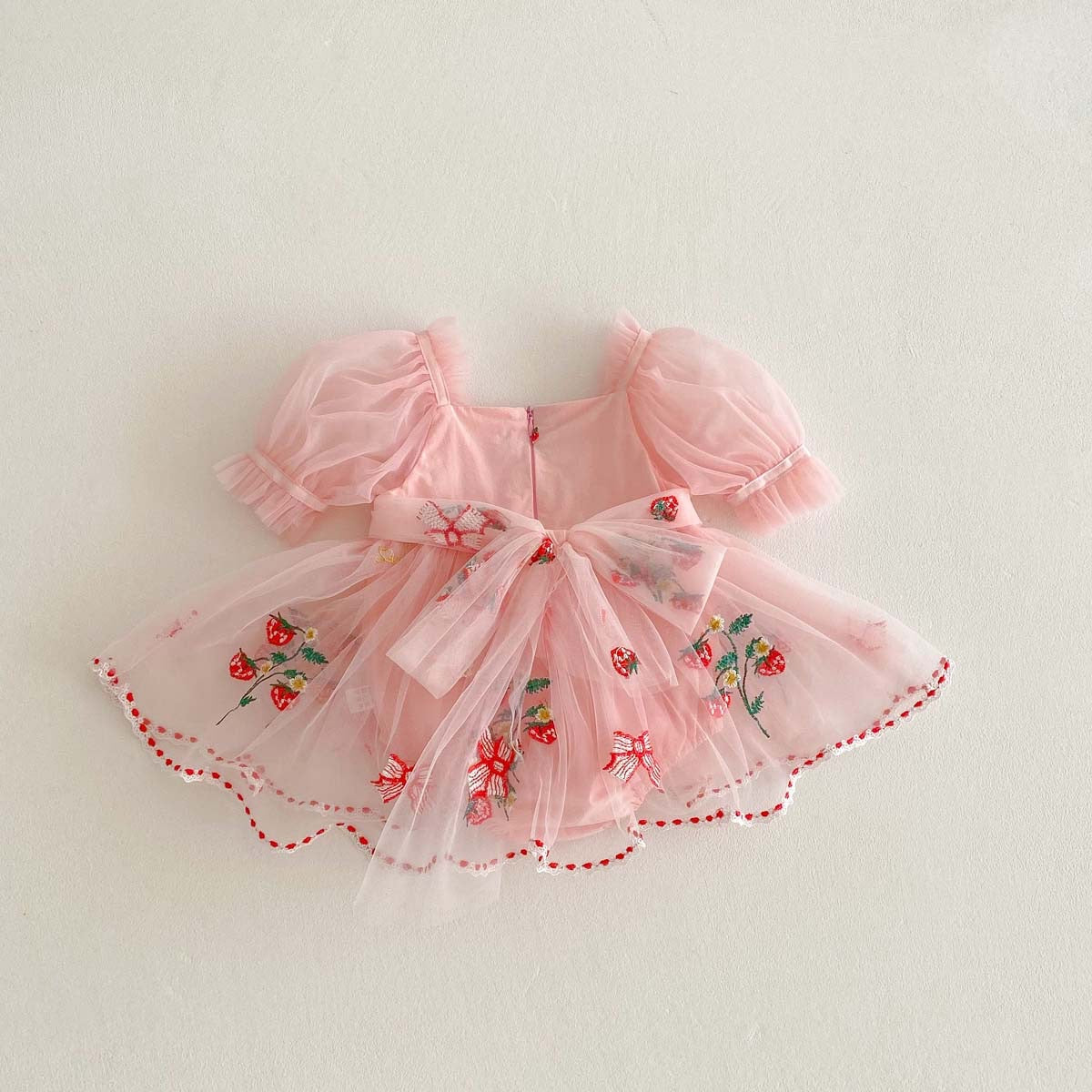 PREORDER Mirabelle Strawberry Fields Puffy Romper Celebrations