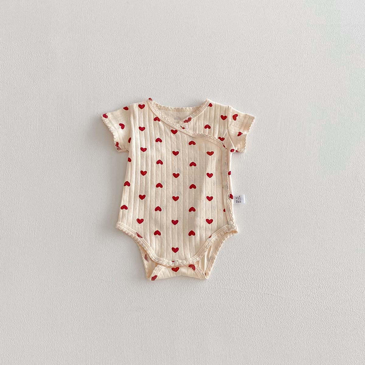 Mother’s Day Sale Micha Pointelle Wrap Onesie Red Hearts