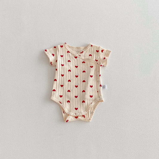 Mother’s Day Sale Micha Pointelle Wrap Onesie Red Hearts