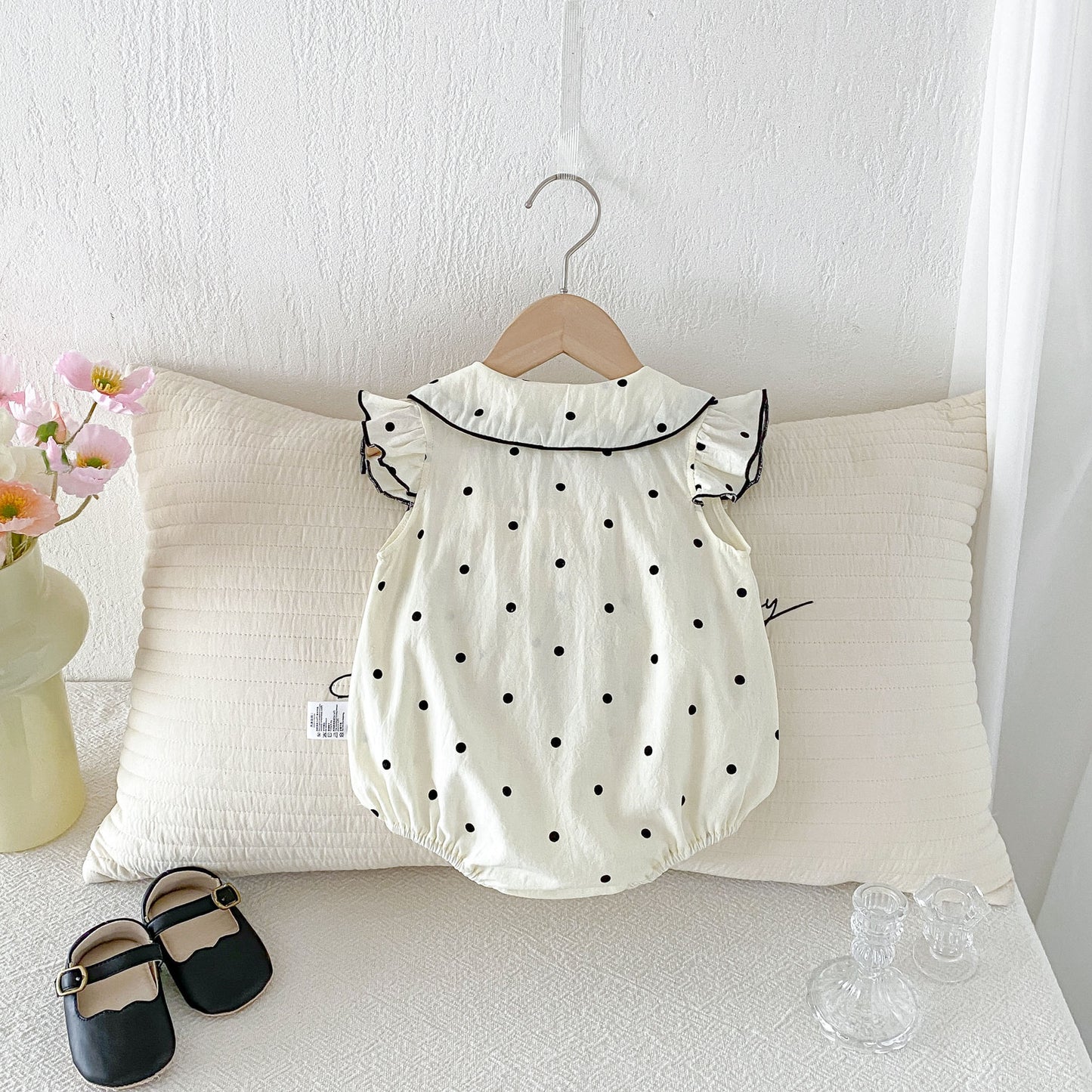 Preorder Infant Girls Jeanie Polka Flutter Romper
