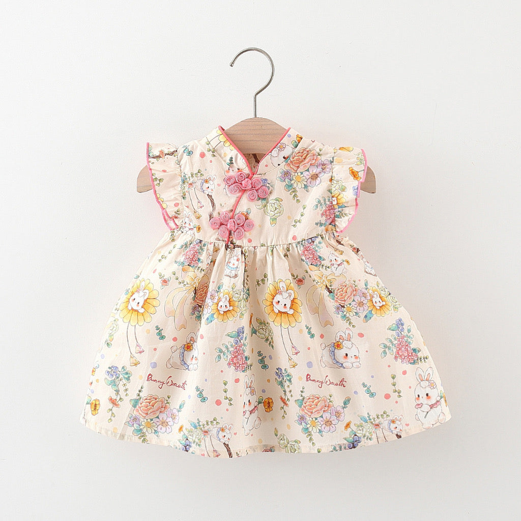 On Hand Cheongsam Bunny dress for 9-12 months