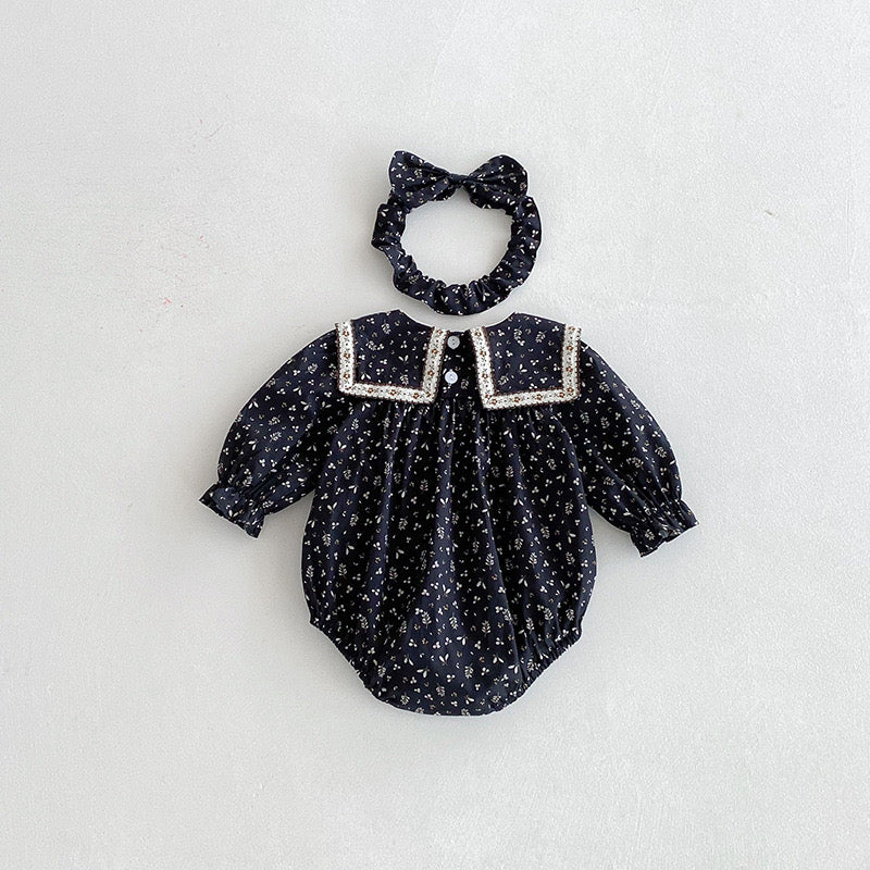 On Hand Amabel Romper & Hat in 0-6 months