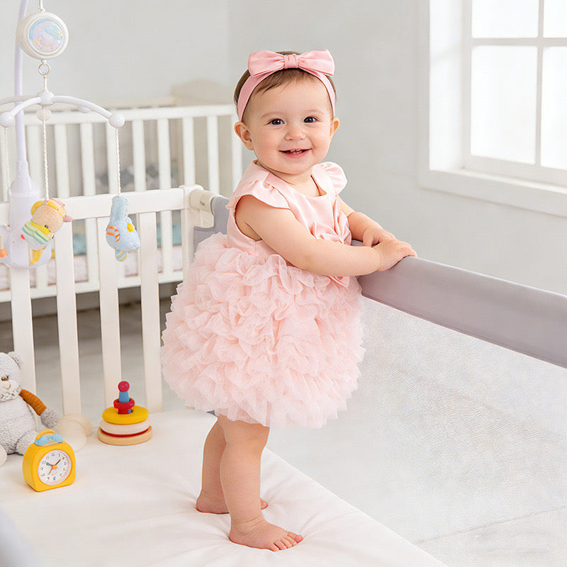 Preorder Infant Girls Edith Celebration Dress in Peach