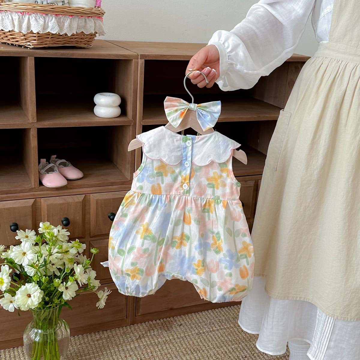 Preorder Infant Girls Suzy Shortalls & Headband