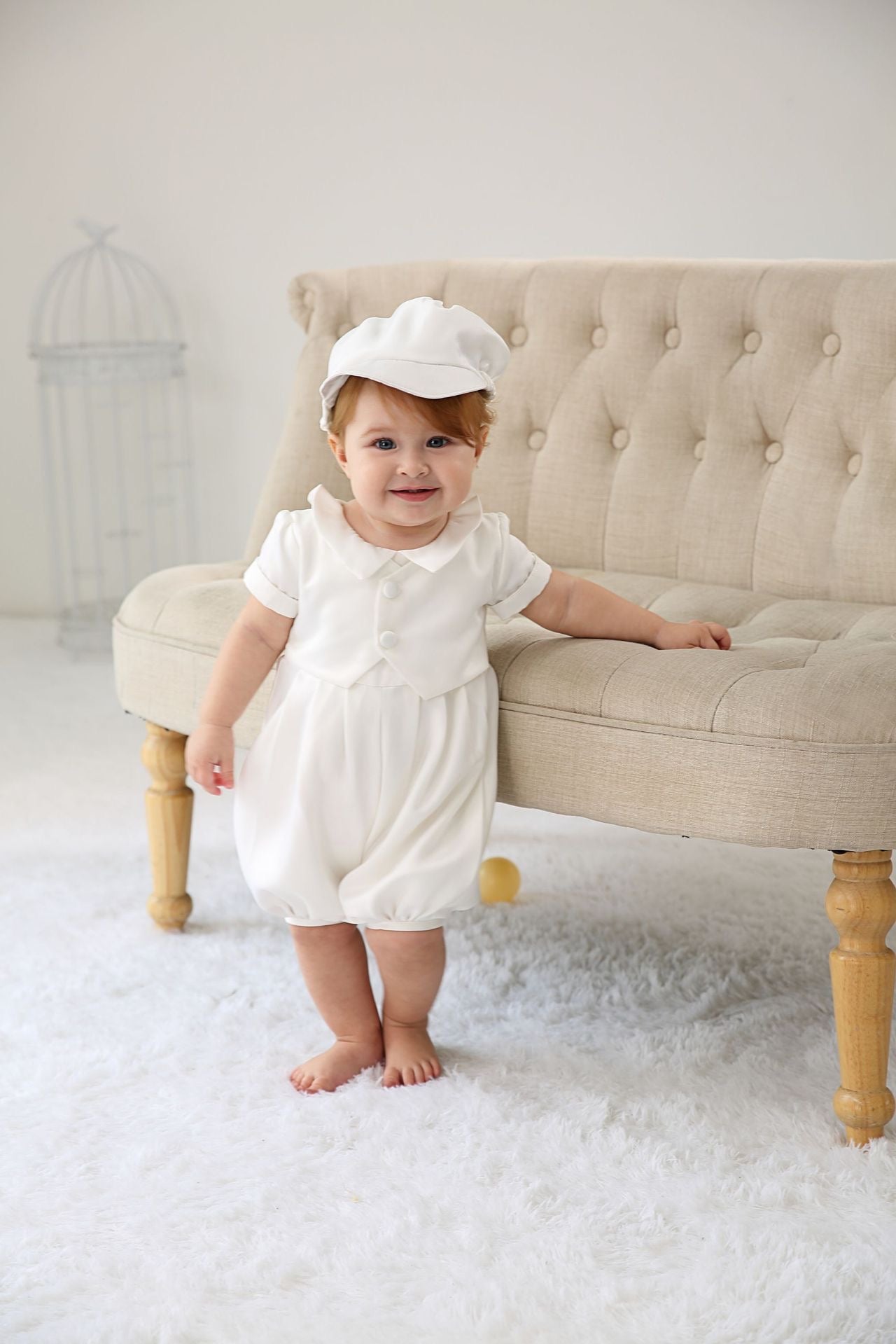 Christening for Baby Boy Preorder Damien Hat & Shortalls