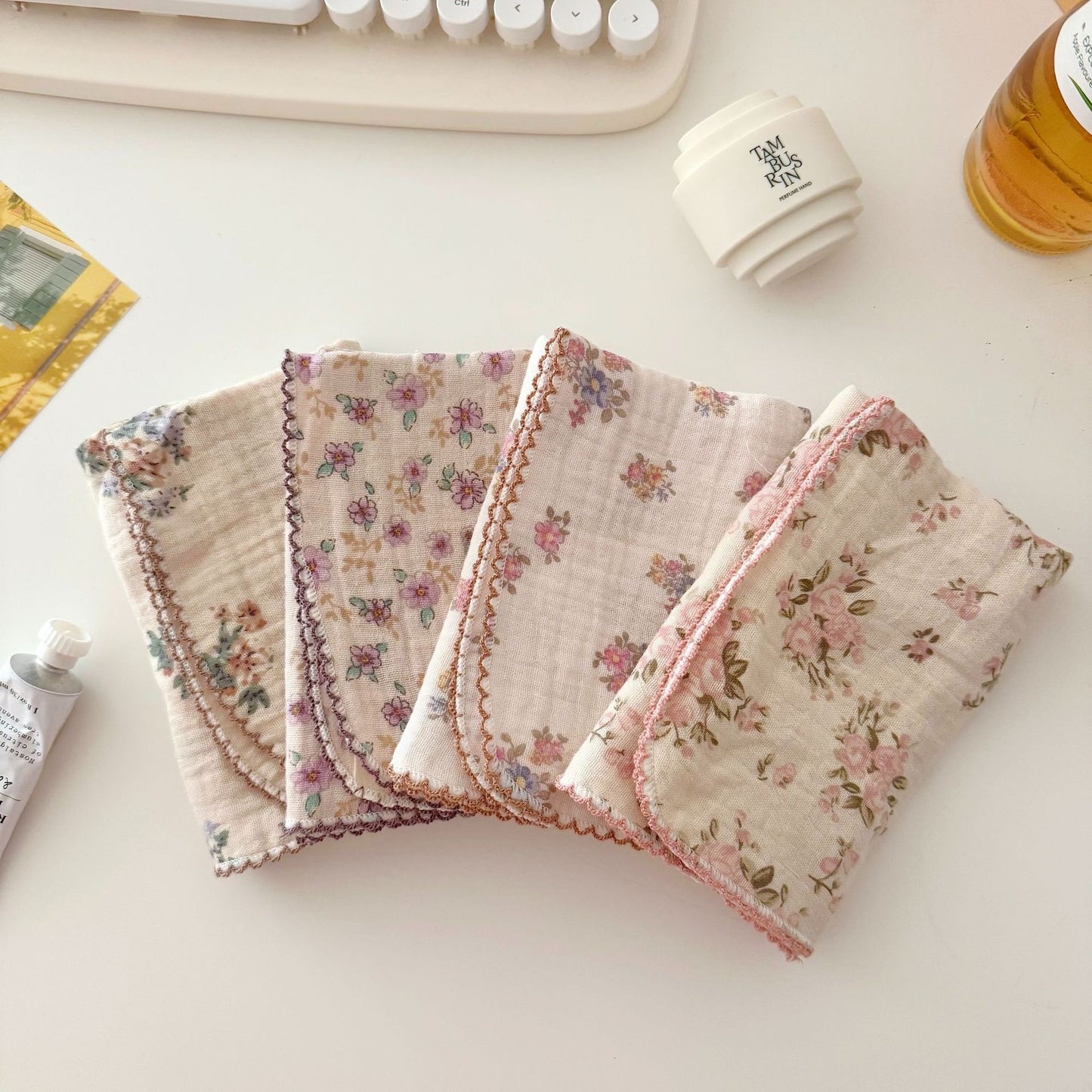 NURSERY Joyful Blooms Chiffon 4 Piece Towel (11)