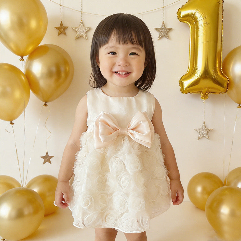 Preorder Infant Girls Chantelle Party Romper in Apricot