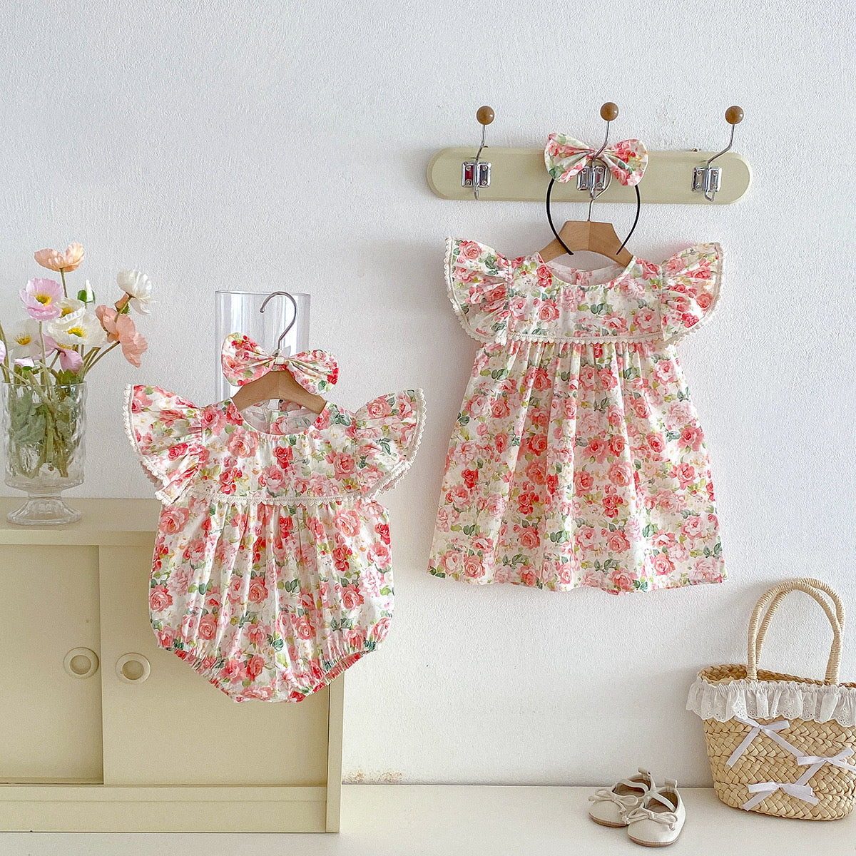 Preorder Twinning Lulu Romper or Dress with Headwear