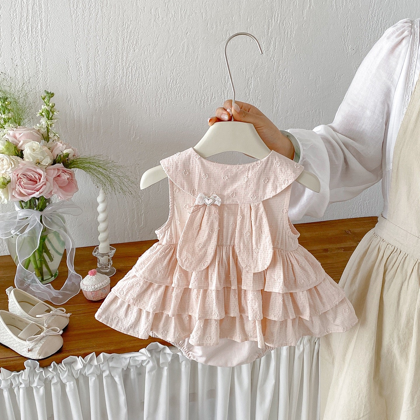 Preorder Infant Girls Patrice Bunny Collar Romper