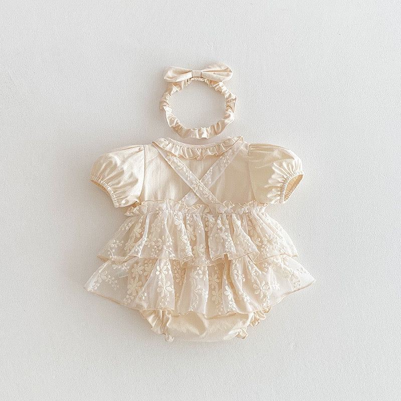 Christening for Preorder Heidi Romper & Headband