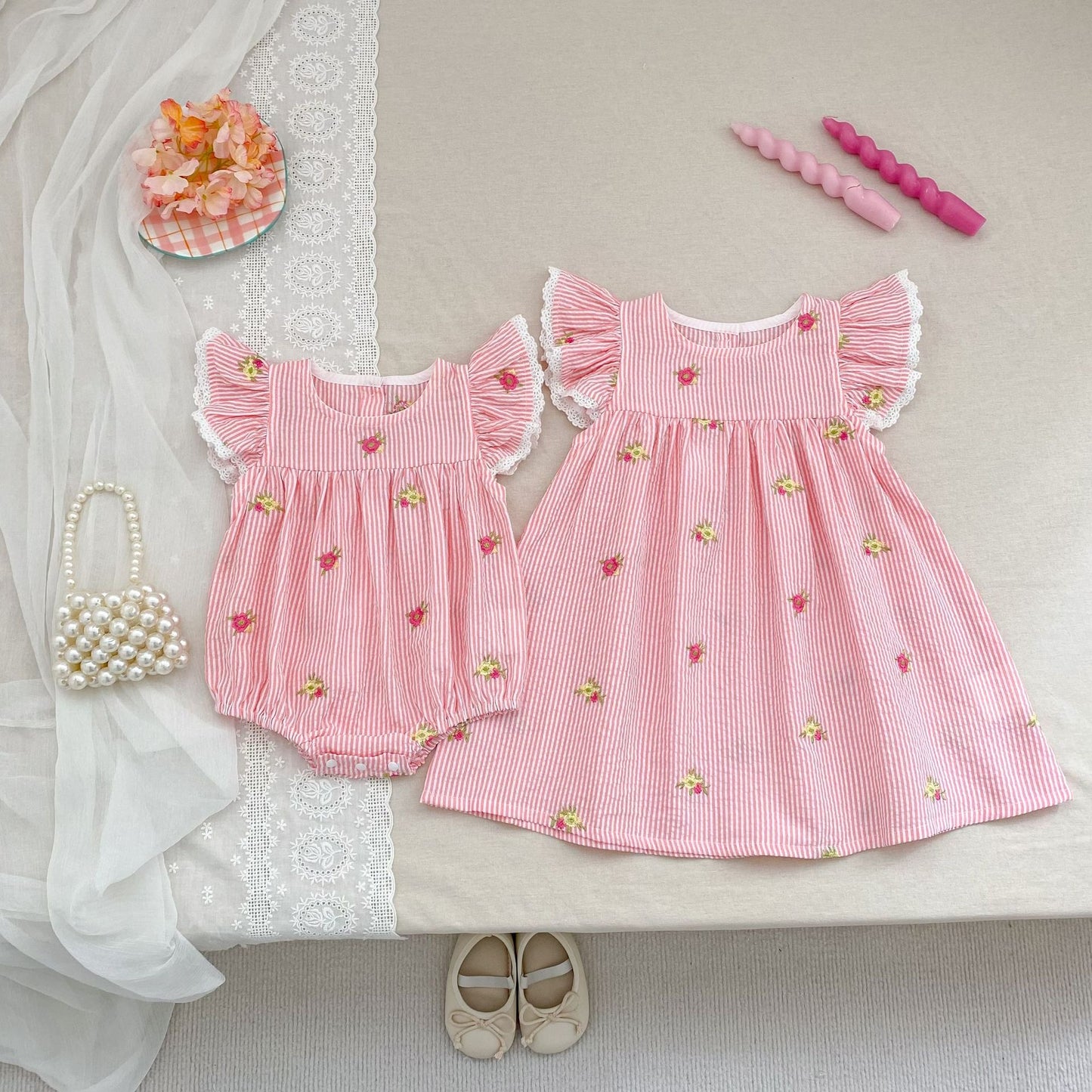 Preorder Twinning Ylla Pinstripes Romper or Dress